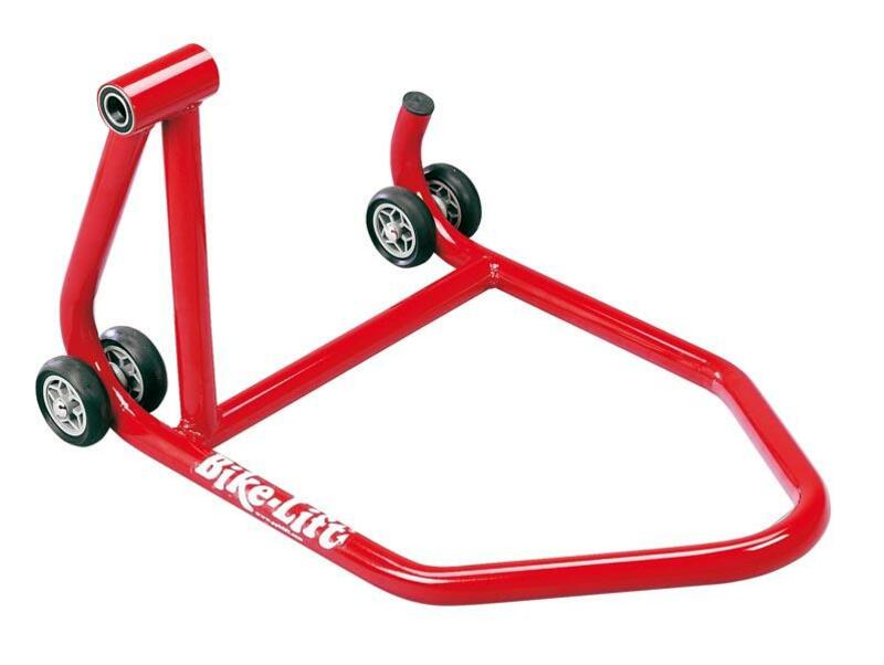 Caballete trasero para basculantes monobrazo BIKE LIFT izquierdo rojo - RS-16