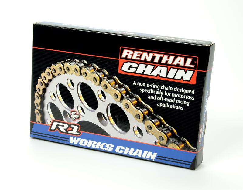 Cadena Renthal 428R1 con 130 eslabones negro/oro