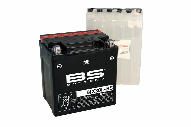 Batería BS BATTERY BIX30L-BS sin mantenimiento con pack de electrolito