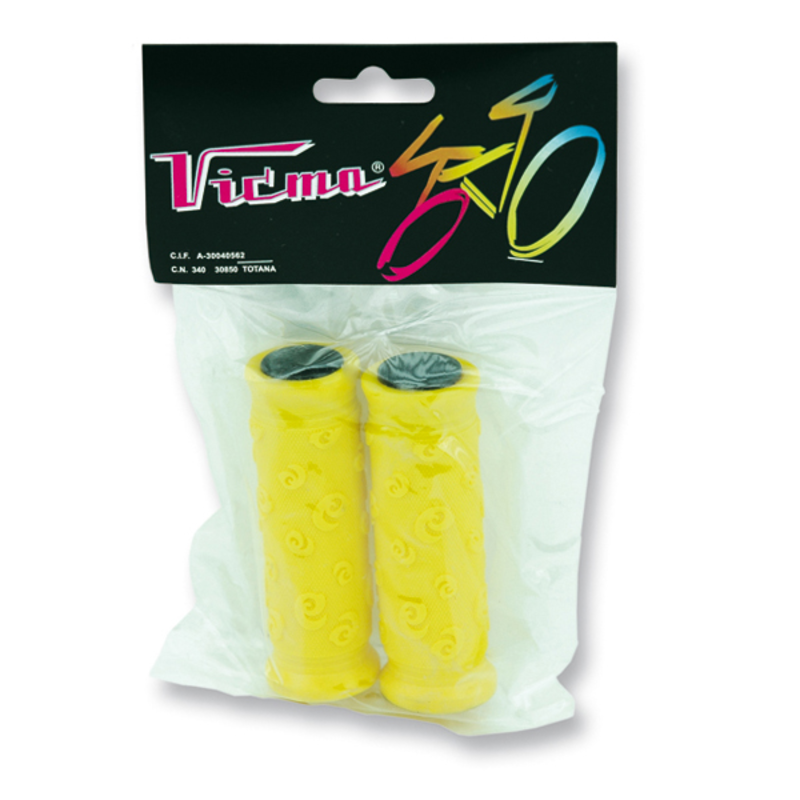 Par puños bicicleta grip-shift y niño. Amarillo