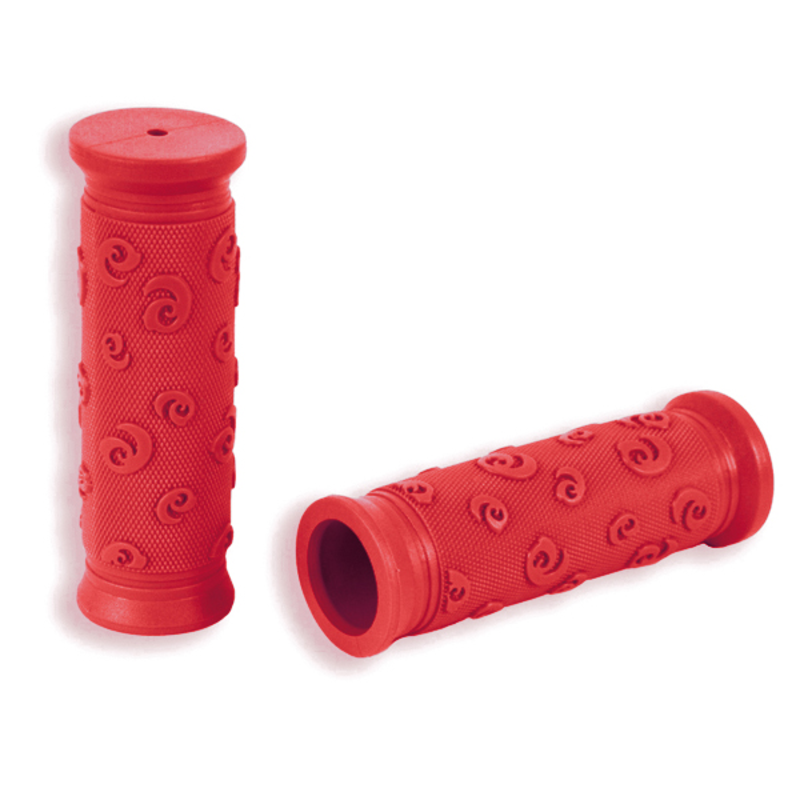 Par puños bicicleta grip-shift y niño. Rojo