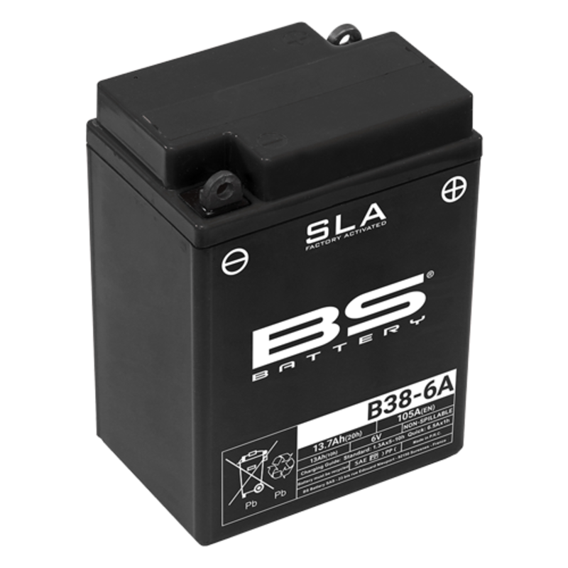 Bateria BS BATTERY SLA sin mantenimiento activada de fábrica - B38-6A