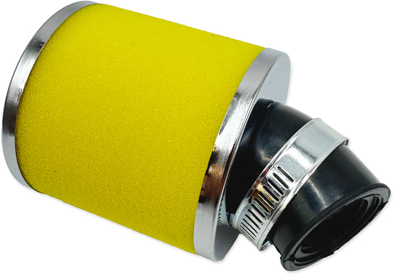 Filtro de aire V PARTS espuma 80x80mm Ø28/35mm inclinado 45° - Amarillo