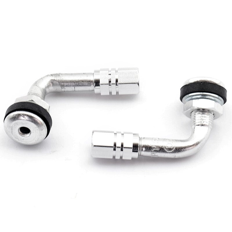 Kit 2 Válvulas moto anodizadas. Plata