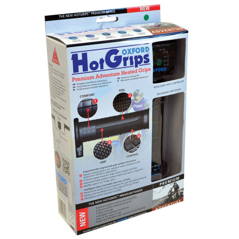 Puños calefactables Adventure premium con interruptor V8 Oxford OF690