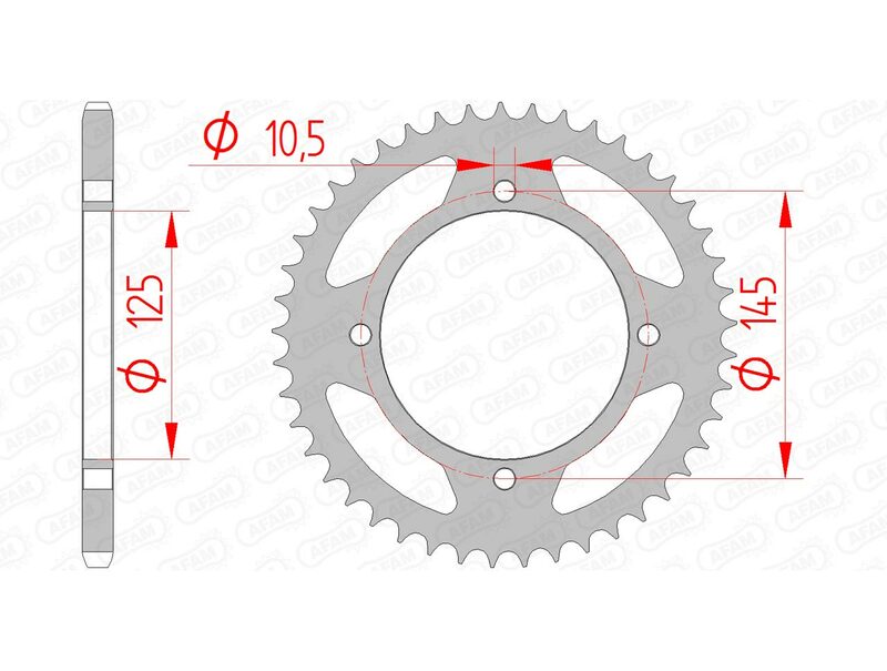 Corona AFAM acero estándar 12505 - Paso 520