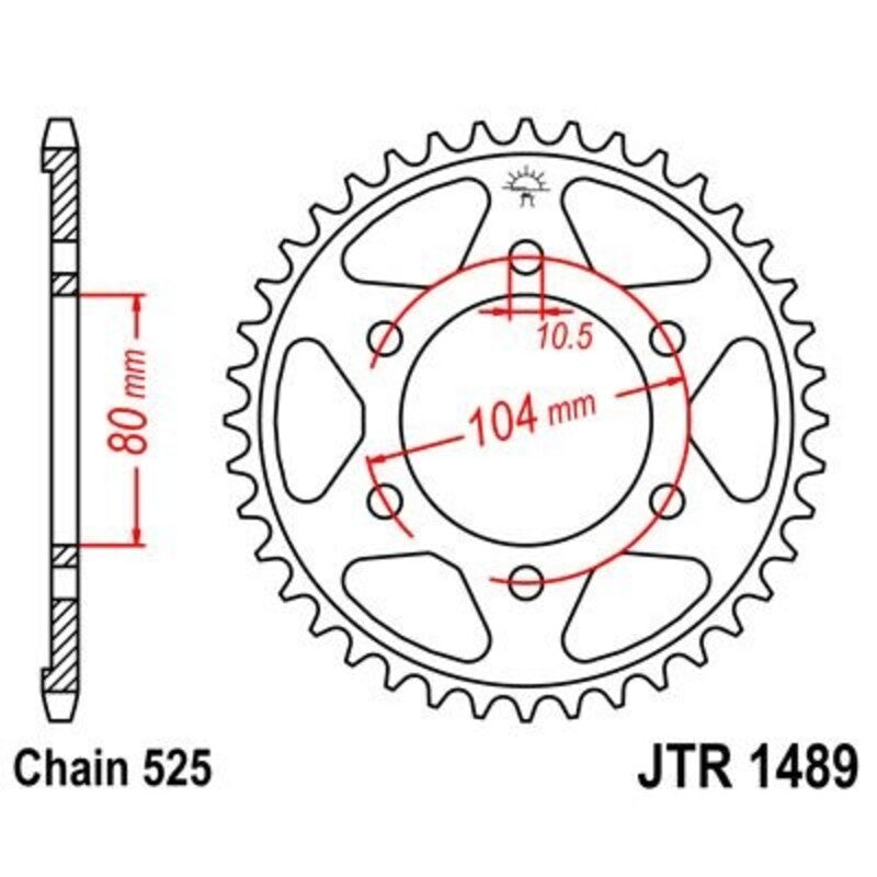 Corona JT 1489 de zinc negro con 41 dientes