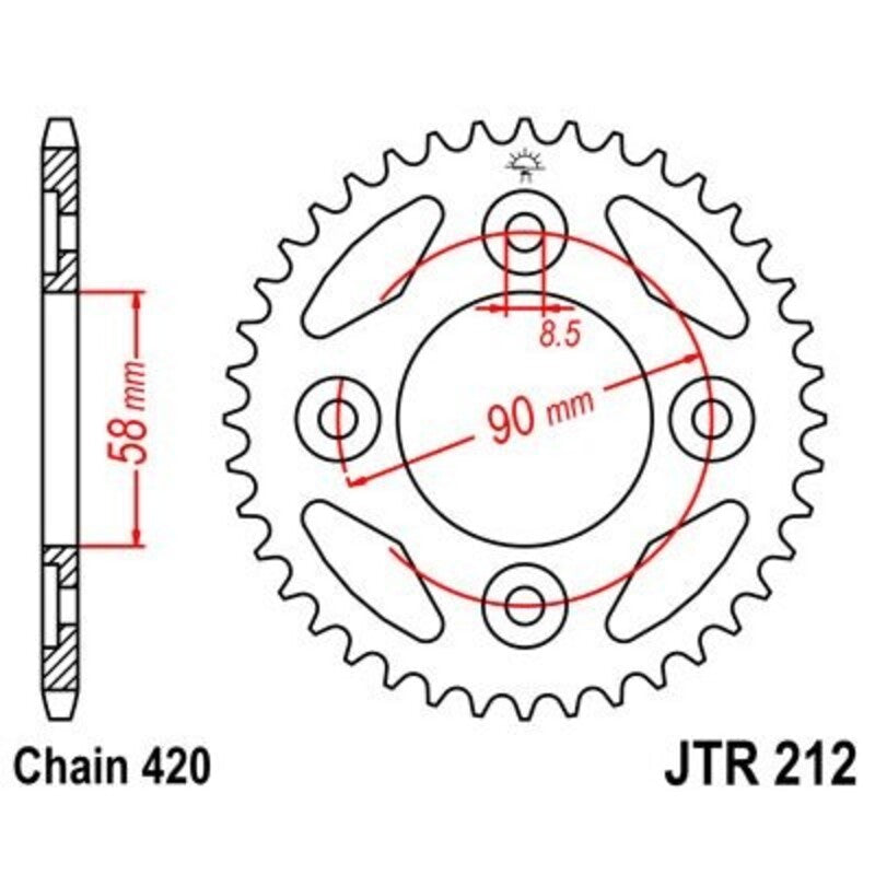 Corona JT 212 de acero con 34 dientes