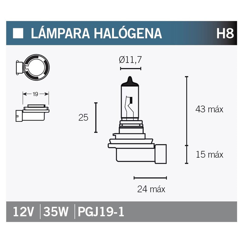 LAMPARA HALOGENA H8
