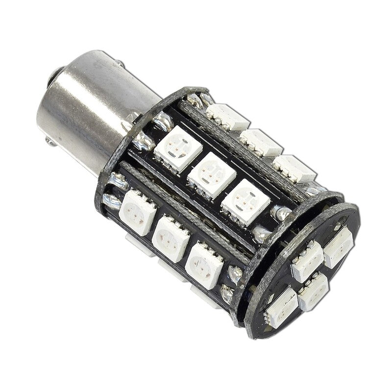 Lámpara LED BAU15s 22 leds 12V ámbar