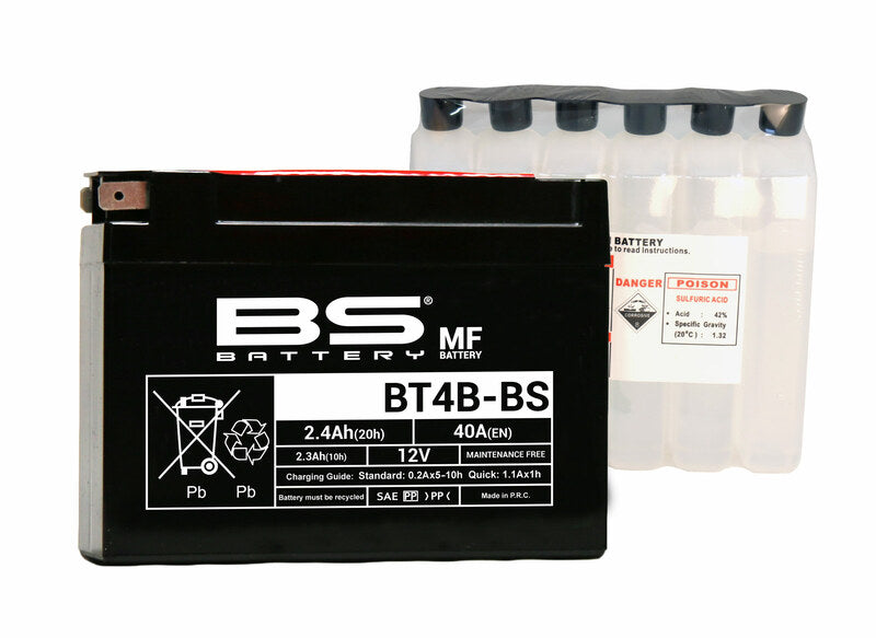 Batería BS BATTERY sin mantenimiento con pack de ácido BT4B-BS