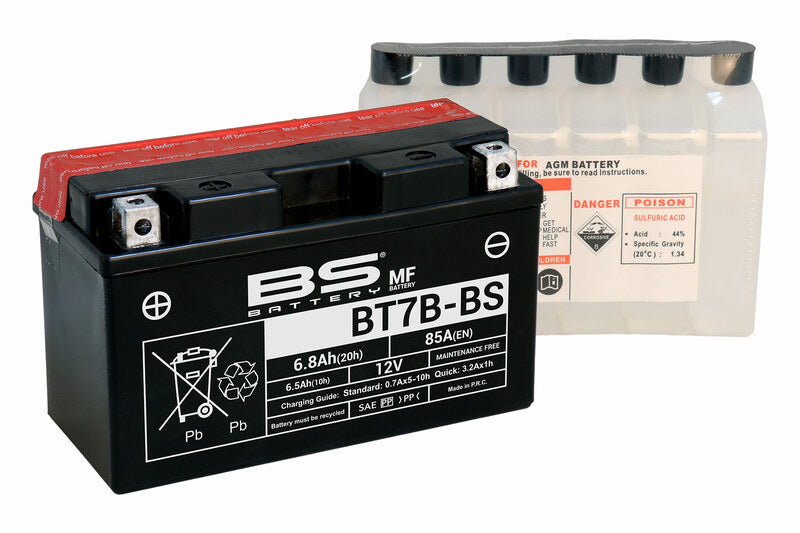 Batería BS BATTERY sin mantenimiento con pack de ácido BT7B-BS
