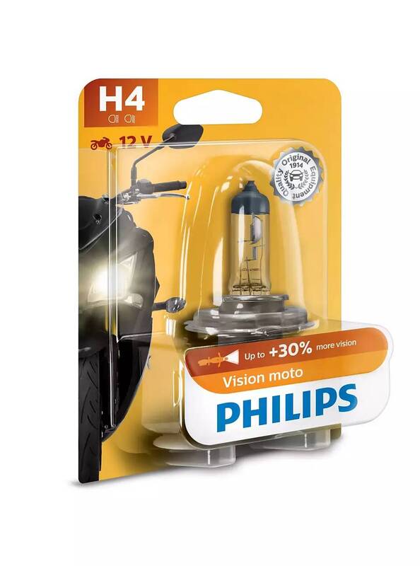 Bombilla PHILIPS H4 Vision Moto 12V / 60 / 55W - x1