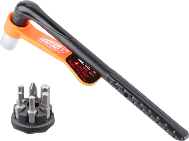 Llave de par 3-10Nm Super B (incluye puntas: Allen 3/4/5/6 mm, Torx25 / Phillips 2)