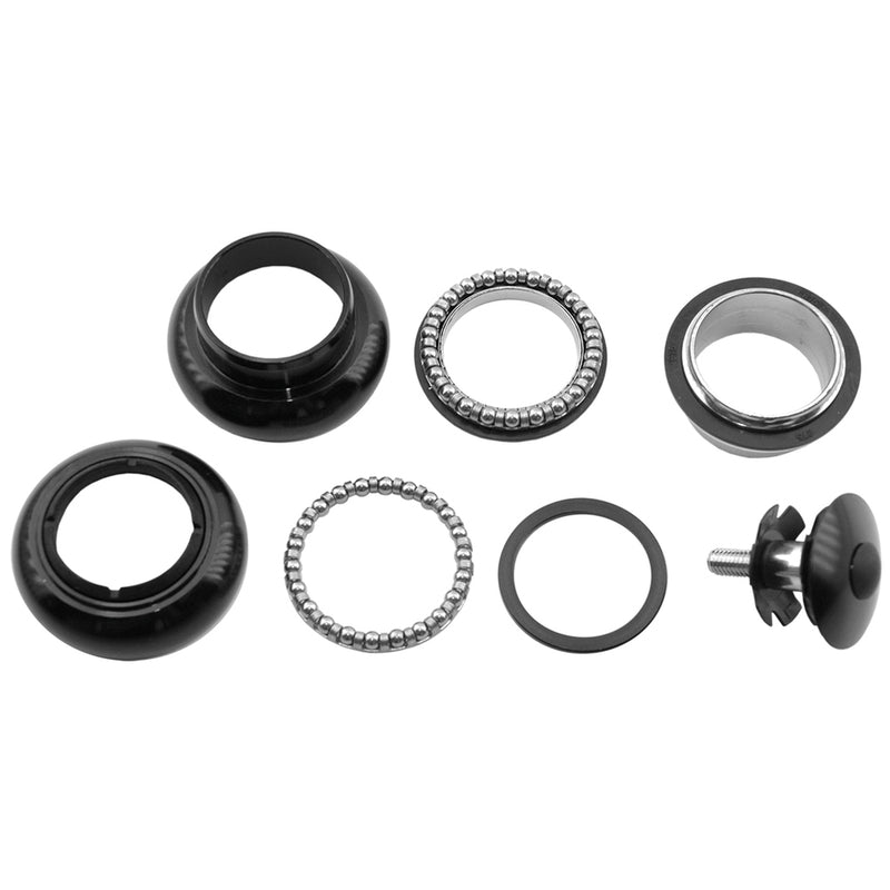 Juego dirección bicicleta A-Head. Aluminio 1-1/8". Negro