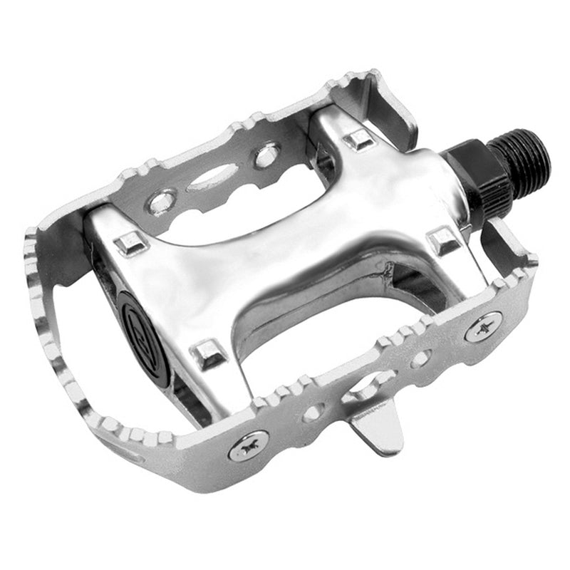 Par pedales BTT ALU. Eje CR-MO. Plata