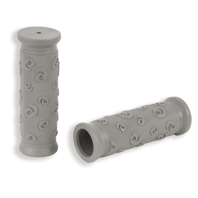 Par puños bicicleta grip-shift y niño. Gris