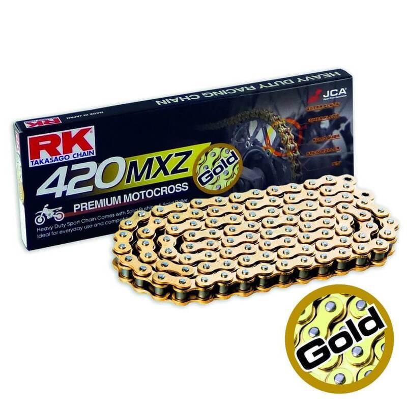 Cadena RK GB420MXZ con 136 eslabones oro