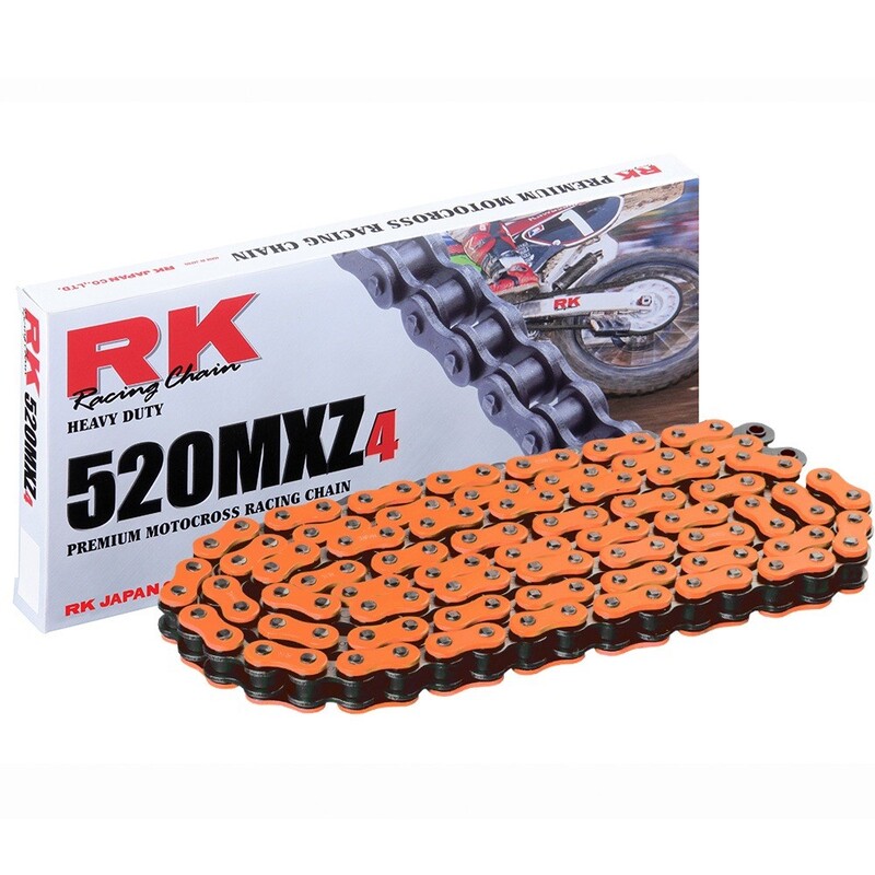 Cadena RK FO520MXZ4 con 118 eslabones naranja
