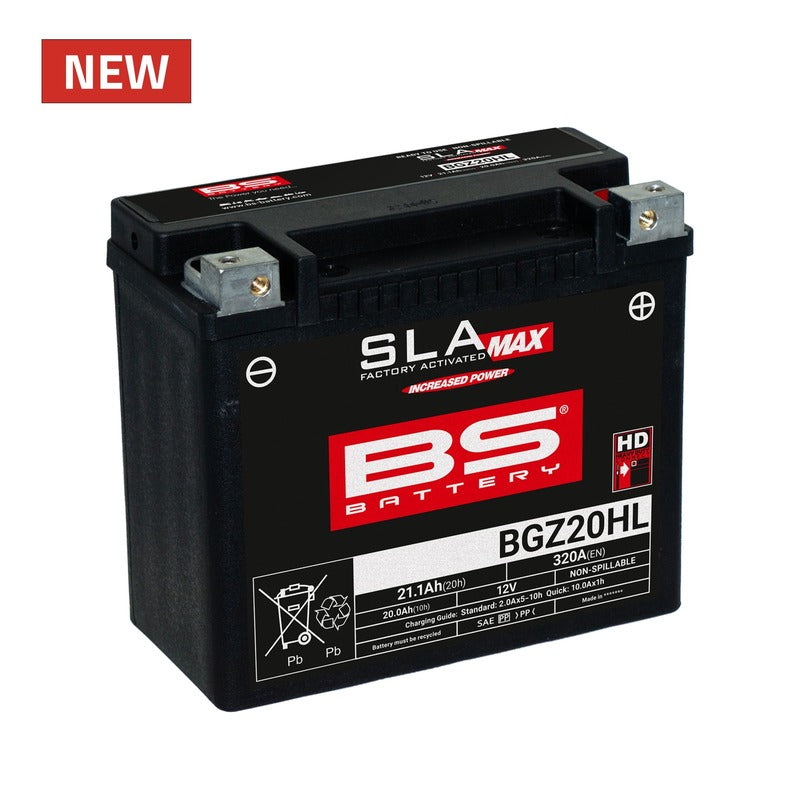 Batería BS BATTERY SLA Max sin mantenimiento activada en fábrica - BGZ20HL