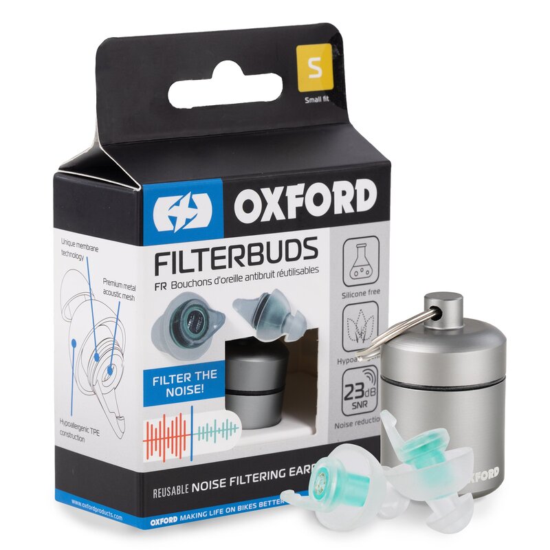 Juego de tapones para los oídos con filtro de ruido Oxford Filter Buds - Ajuste pequeño