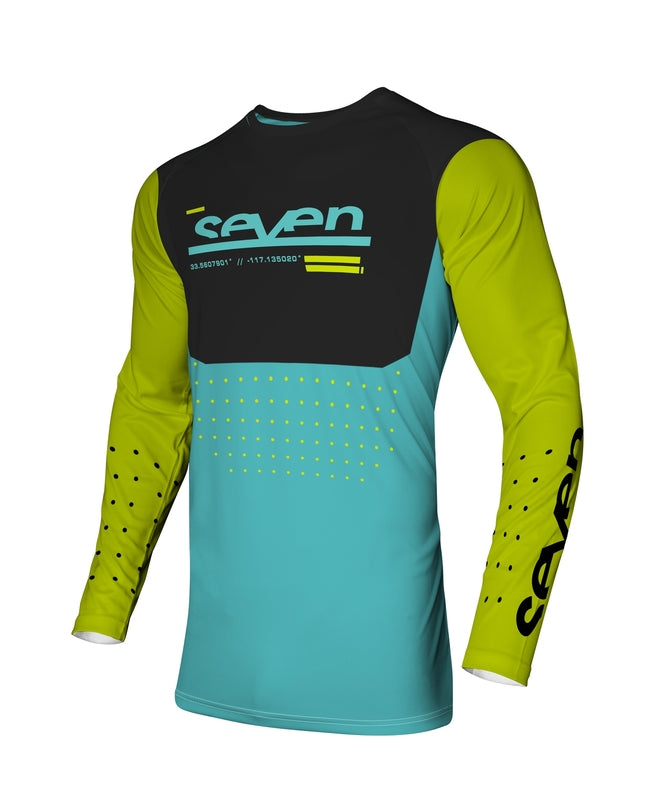 Camiseta SEVEN Vox Aperture - Amarillo flúor / Azul