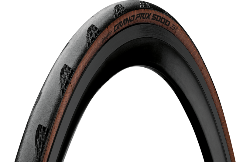 Neumático Continental Grand Prix 5000 plegable 700x25C flanco marrón